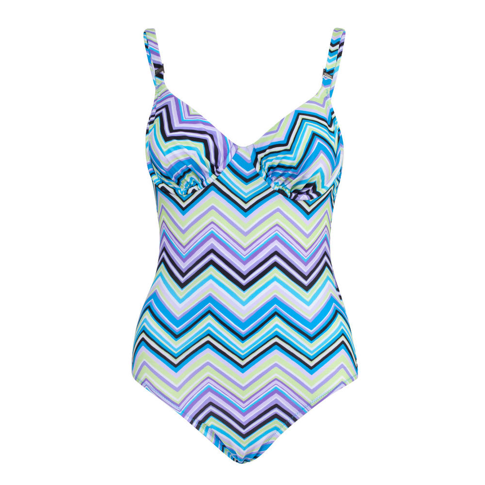 Rosch 1165675-10100 Women's Blue and Purple Zig Zag Print Swimsuit Swimming Costume