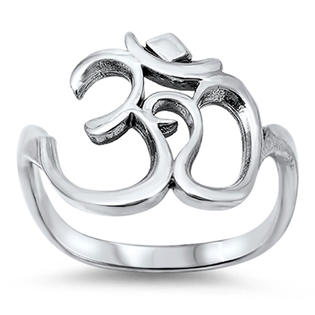 Prime Pristine 925 Sterling Silver Om Prayer Sign Fashion Band Ring ... Prime Pristine 925 Sterling Silver Om Prayer Sign Fashion Band Ring ...