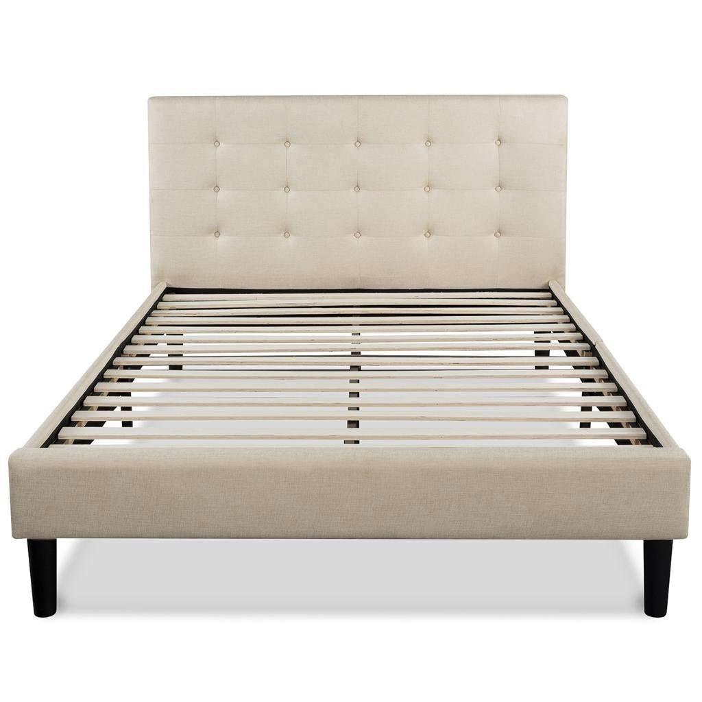 axondirect king size upholstered platform bed frame with button tufted headboard in taupe - Platform Bed Frame King axondirect king size upholstered platform bed frame with button tufted headboard in taupe - Platform Bed Frame King