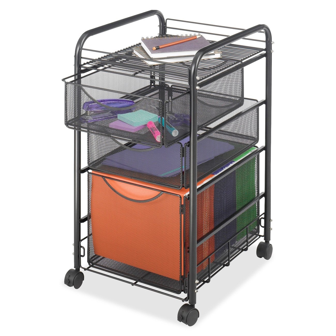 File Cabinets On Wheels Axondirect Black Metal Steel Mesh Mobile Filing Cabinet Cart With 2 Drawers And Wheels