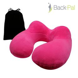 Back Pal Soft Velvet Inflatable Travel Neck Pillow With Storage Pouch Raspberry Pink Back Pal Soft Velvet Inflatable Travel Neck Pillow With Storage Pouch Raspberry Pink
