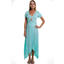 Hadari Hadari Women's Casual Short Sleeve Scoop Neck Maxi Dress