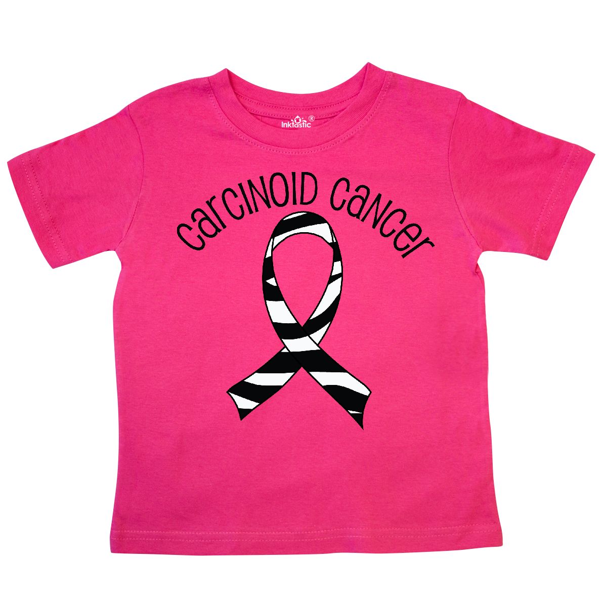 Inktastic Carcinoid Cancer Zebra Ribbon Toddler T-Shirt Awareness Support Walk
