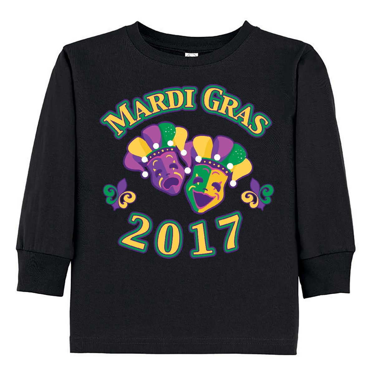 Inktastic Mardi Gras 2017 Toddler Long Sleeve T-Shirt New Orleans Masks Fleur De