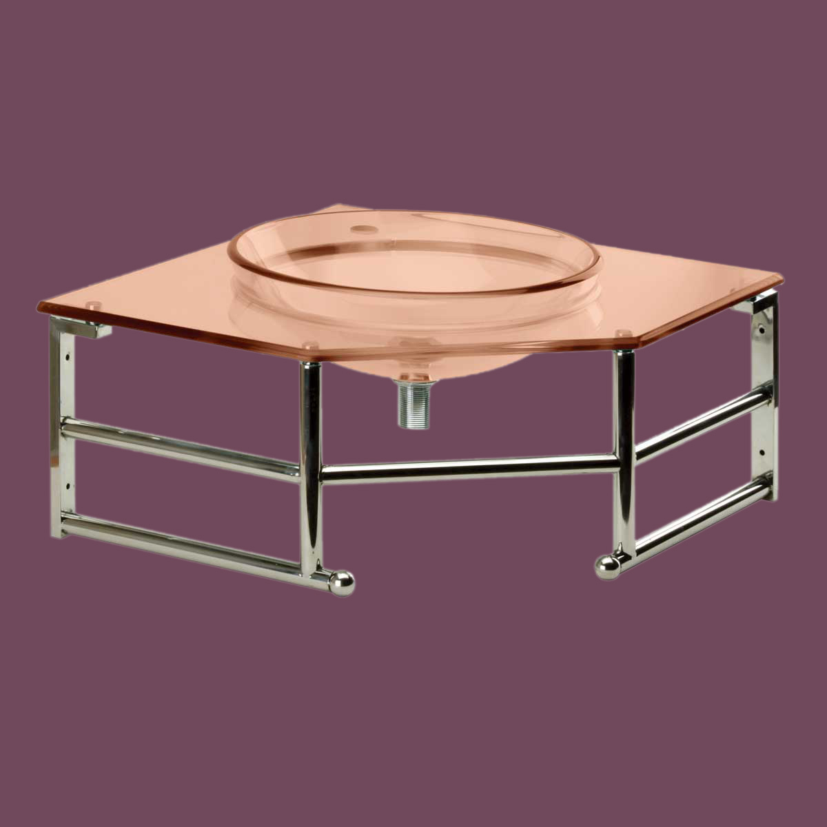 The Renovators Supply Bathroom Corner Glass Sink Wall Mount Stainless ...