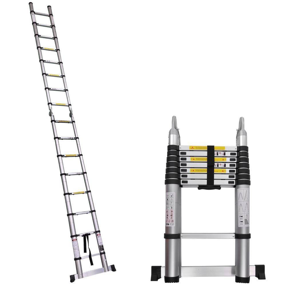 16.5 Ft Aluminum Telescopic Ladder Telescoping A-Type Extension Multi Purpose