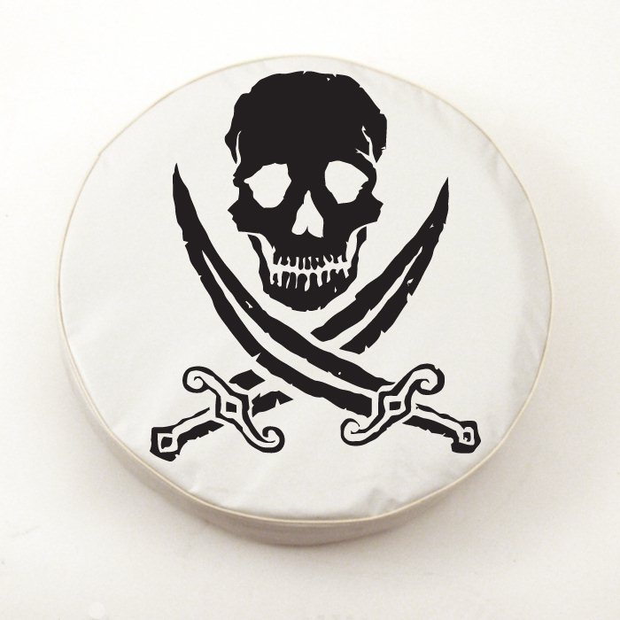 Jolly Roger Rough White Spare Tire Covers Size: E - 29.75 x 8 Inch