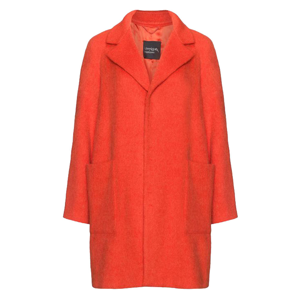 MARINA RINALDI Women's Pink Newvienna Half Sleeve Wool Coat $790 NWT