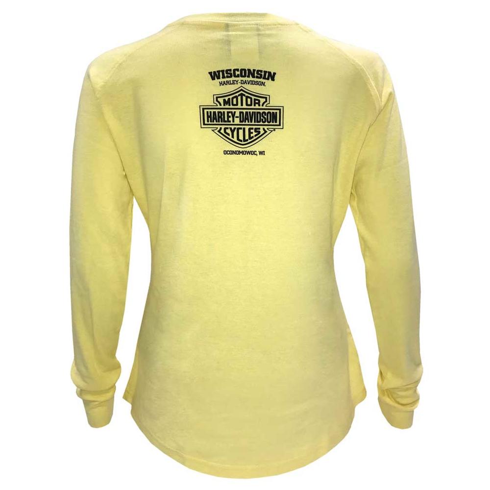 Harley-Davidson Women's Tenacious Long Sleeve Raglan Shirt, Mellow Yellow