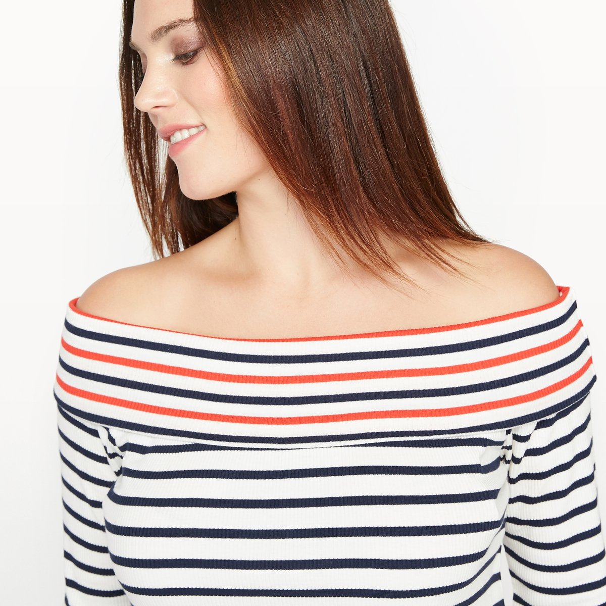 Castaluna Womens Sailor Stripe T-Shirt With Boat Neck