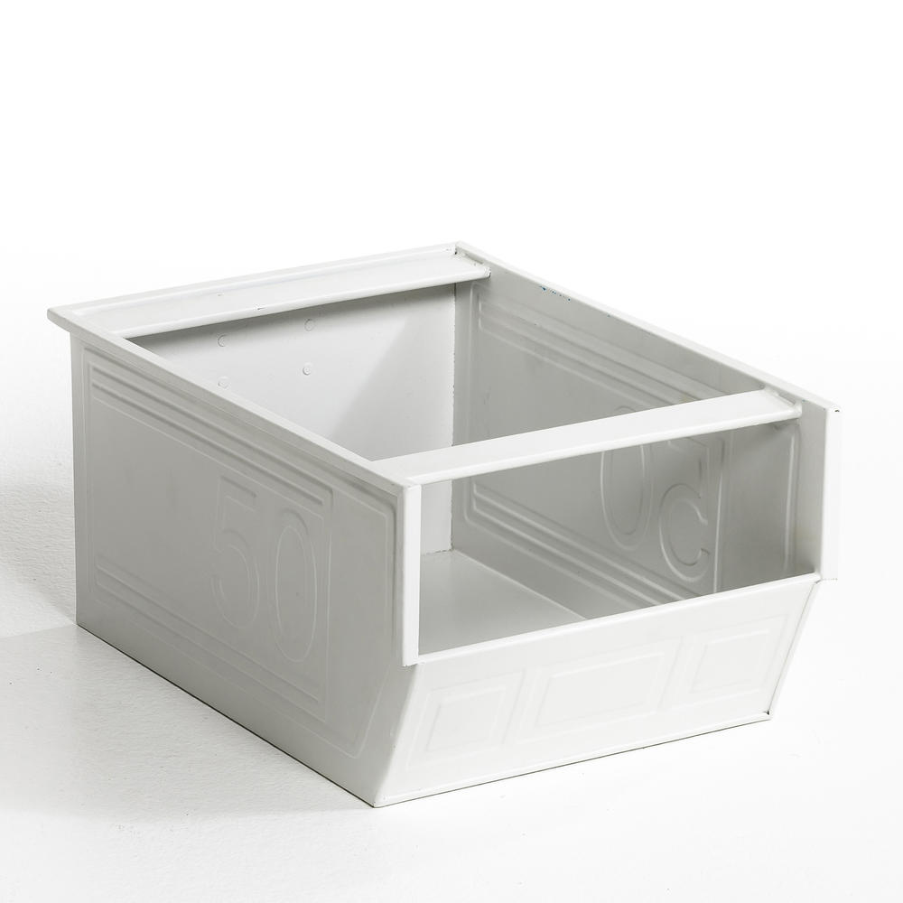 AM.PM La Redoute Will Metal Basket With Handle White Size 37 X 28 X 20 Cm