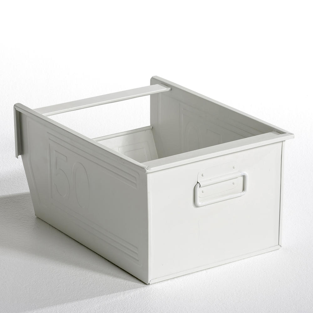 AM.PM La Redoute Will Metal Basket With Handle White Size 37 X 28 X 20 Cm