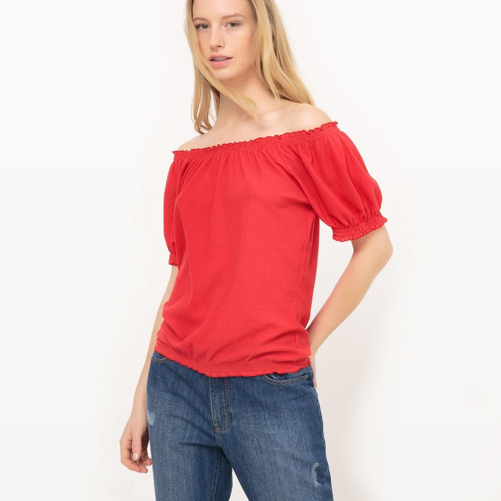 La Redoute Collections Womens Short-Sleeved Crew Neck T-Shirt Red Size M