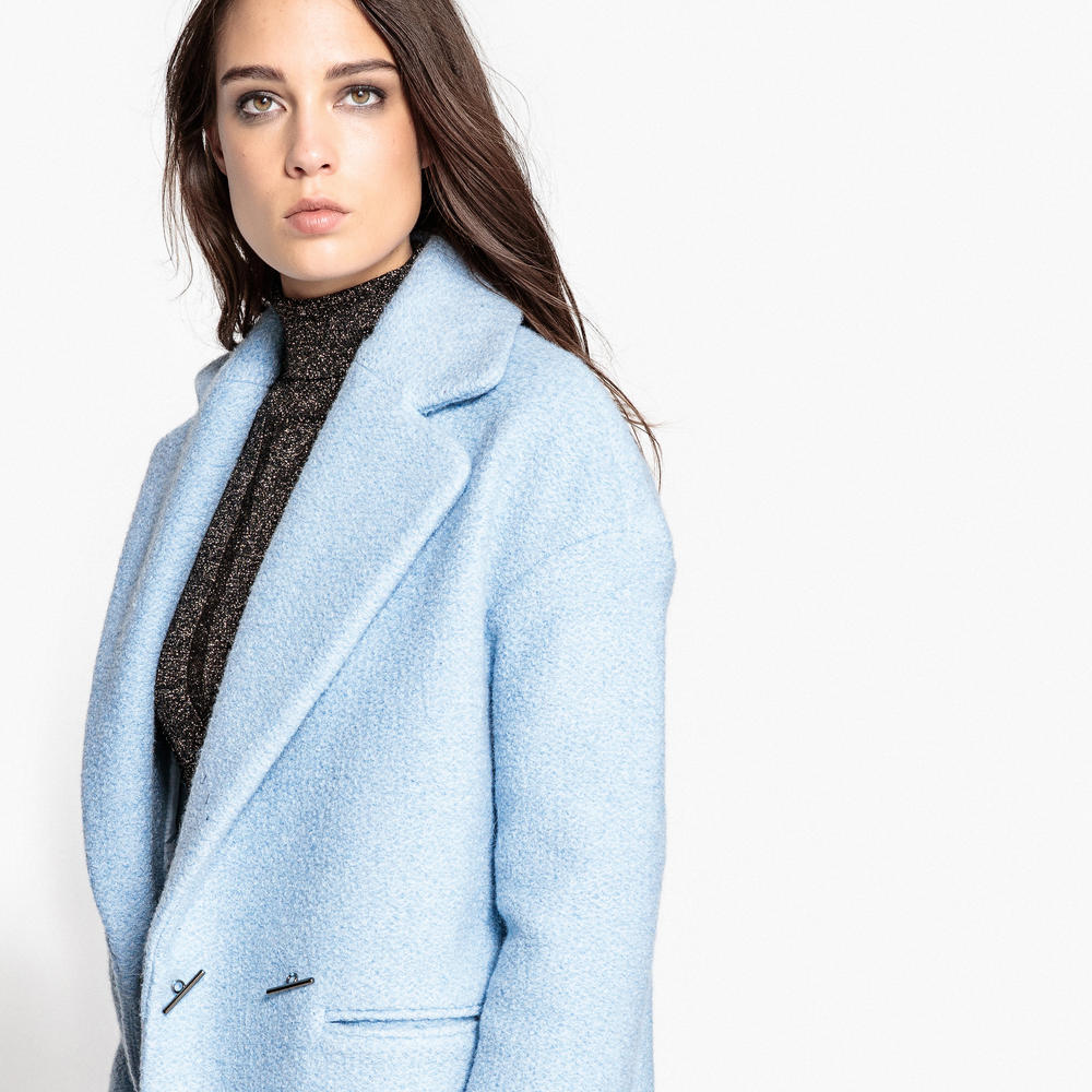 MADEMOISELLE R La Redoute Womens Bouclette Coat Blue Size Us 14 - Fr 44