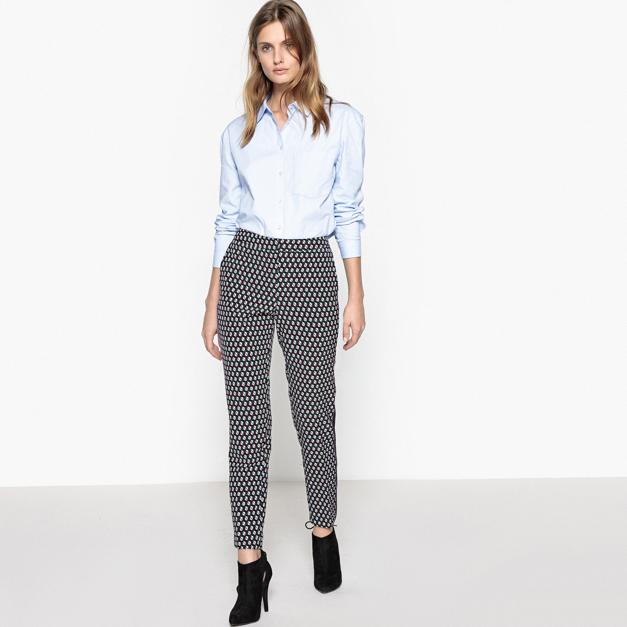 MADEMOISELLE R Womens Ankle Grazer Geometric Trousers, Length 26.5