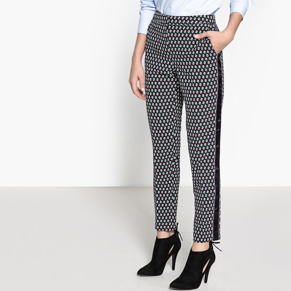 MADEMOISELLE R Womens Ankle Grazer Geometric Trousers, Length 26.5