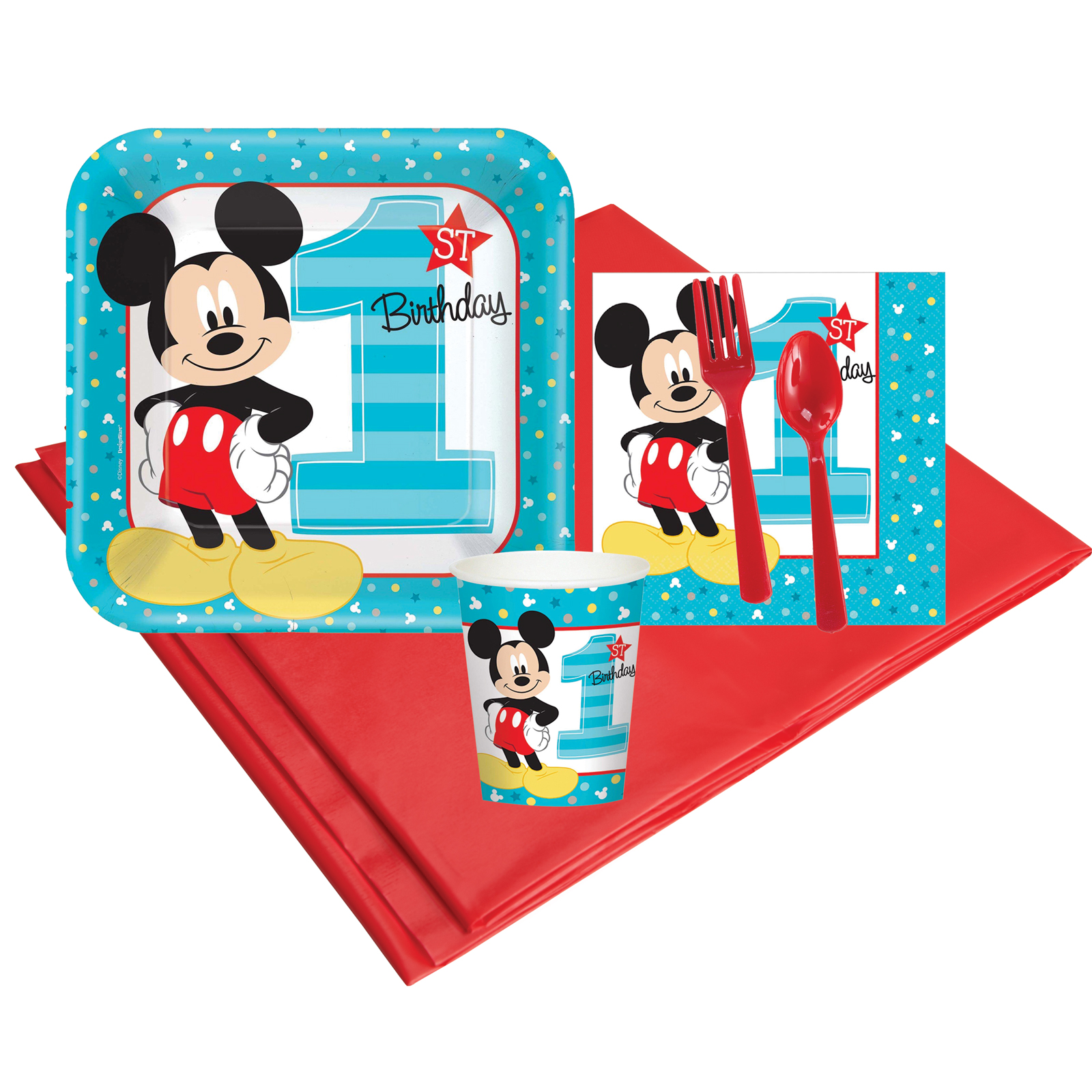 BirthdayExpress Disney Mickey Mouse 1st Birthday 8 Guest Party Pack