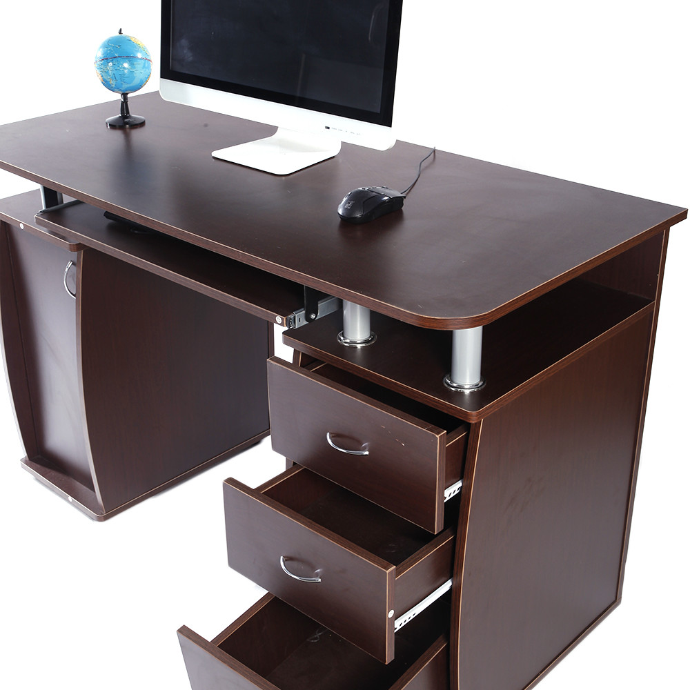 Winado Brown Computer Pc Desk Home Office Study Writing Table 3 Winado Brown Computer Pc Desk Home Office Study Writing Table 3 Drawers Bookcase