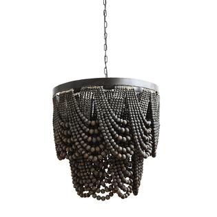Creative Co Op Large Black Metal And Wood Bead Chandelier See Creative Co Op Large Black Metal And Wood Bead Chandelier See Details For More Info
