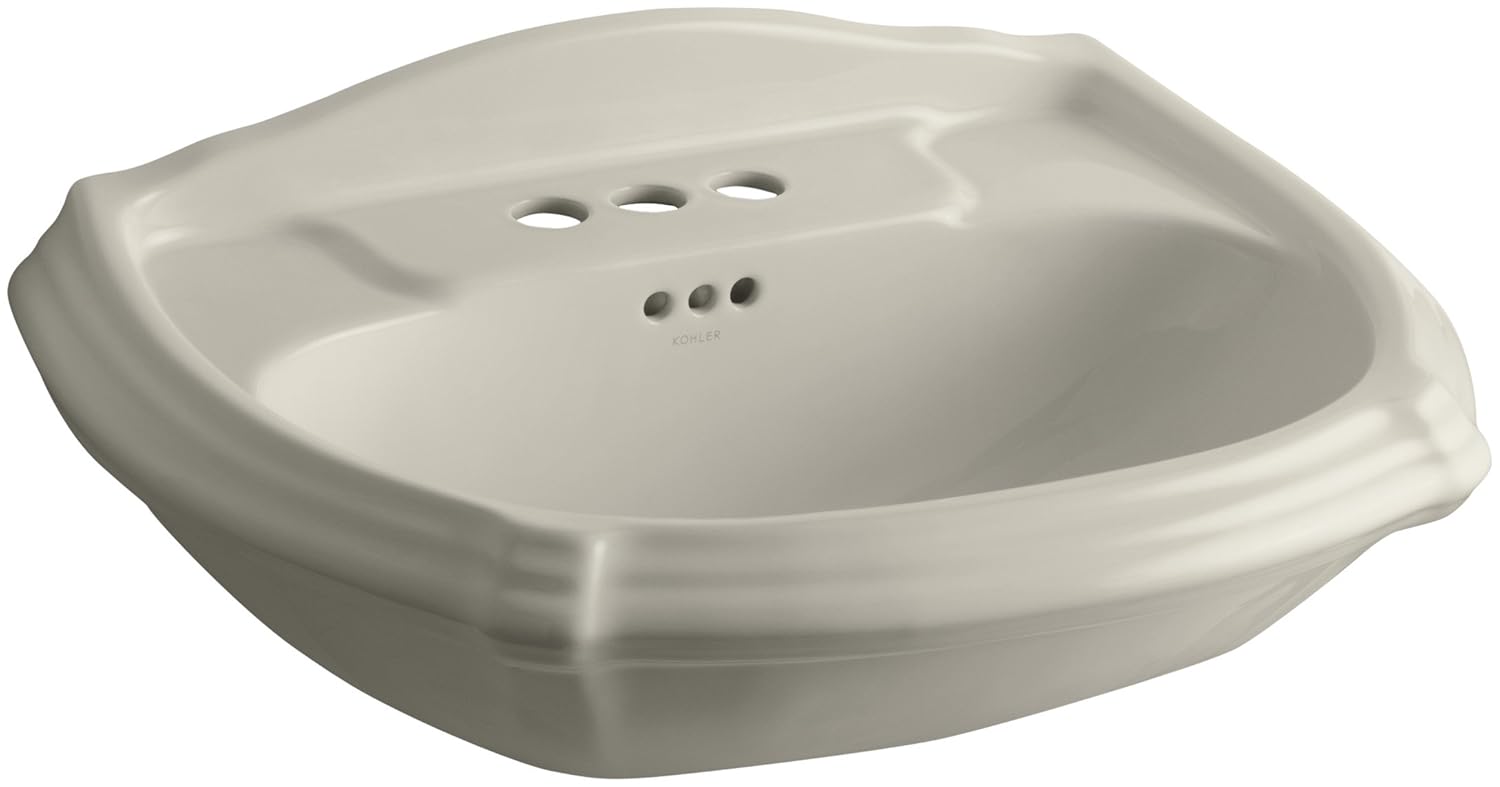 Kohler K 2222 4 G9 Portrait Pedestal Bathroom Sink Basin With Kohler K 2222 4 G9 Portrait Pedestal Bathroom Sink Basin With Centers Sandbar See
