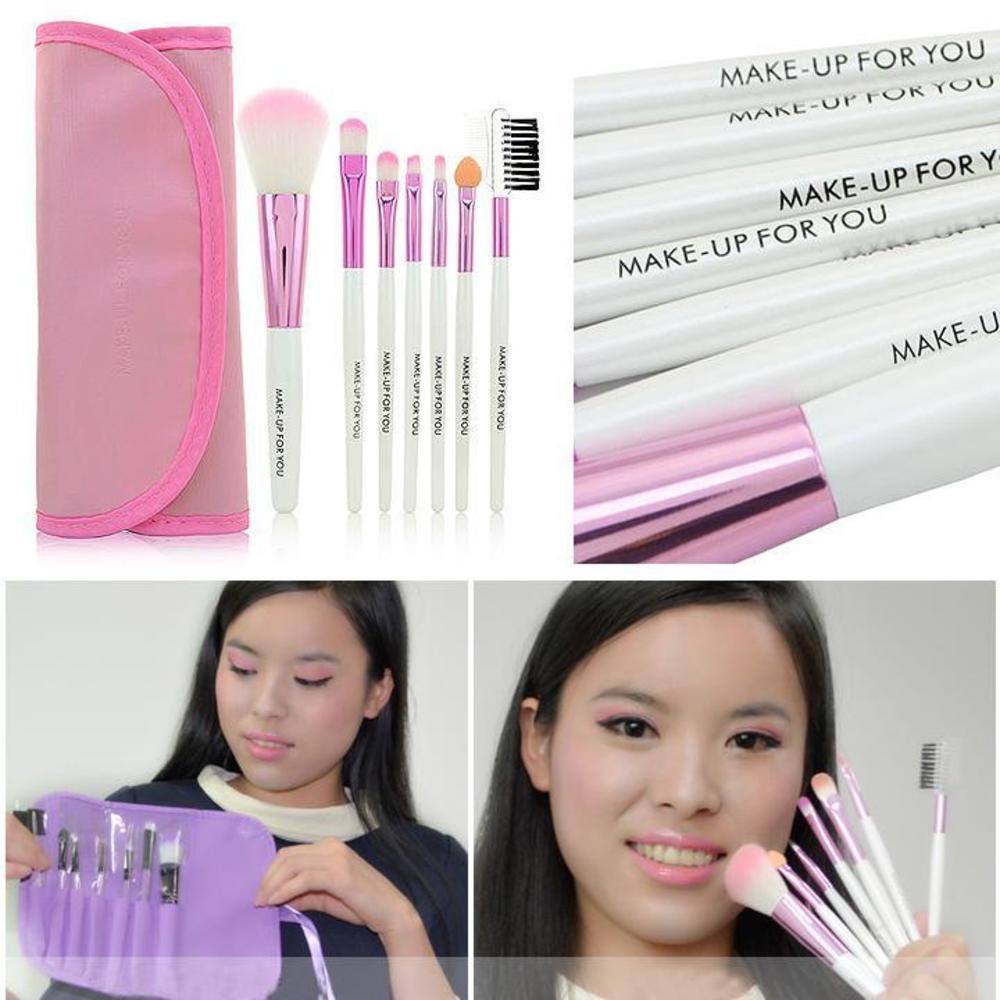 Wingo New 7pcs Professional Wool Cosmetic Makeup Brush Set Kit Brushes&tools Make Up Case