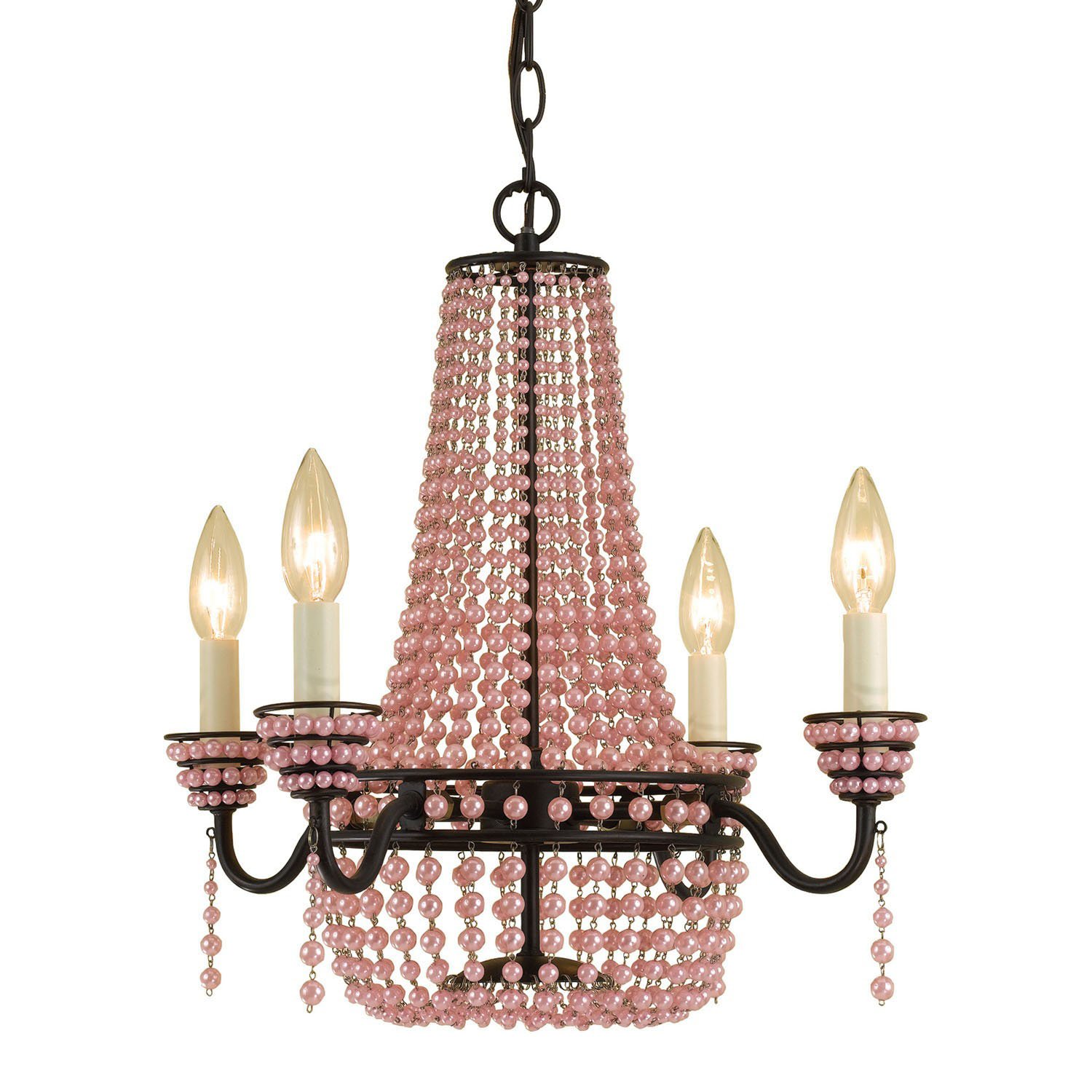 Pink Mini Chandelier Shades Af Lighting 7002 4h Parlor Mini Chandelier Pink Beads See Description