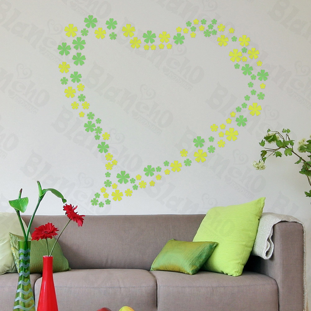 Blancho Bedding Green Floral Heart - Large Wall Decals Stickers Appliques Home Decor at Sears.com