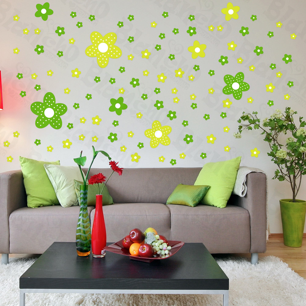 Blancho Bedding Green Floral Design - Large Wall Decals Stickers Appliques Home Decor at Sears.com