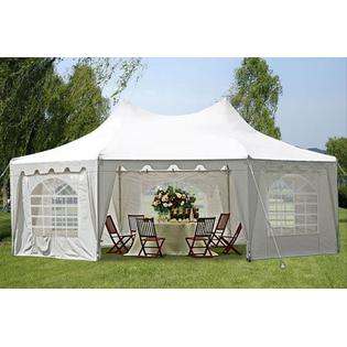 Deltacanopy 29'x21' Decagonal Wedding Party Tent Canopy Gazebo Heavy Duty Water Resistant White Deltacanopy 29'x21' Decagonal Wedding Party Tent Canopy Gazebo Heavy Duty Water Resistant White