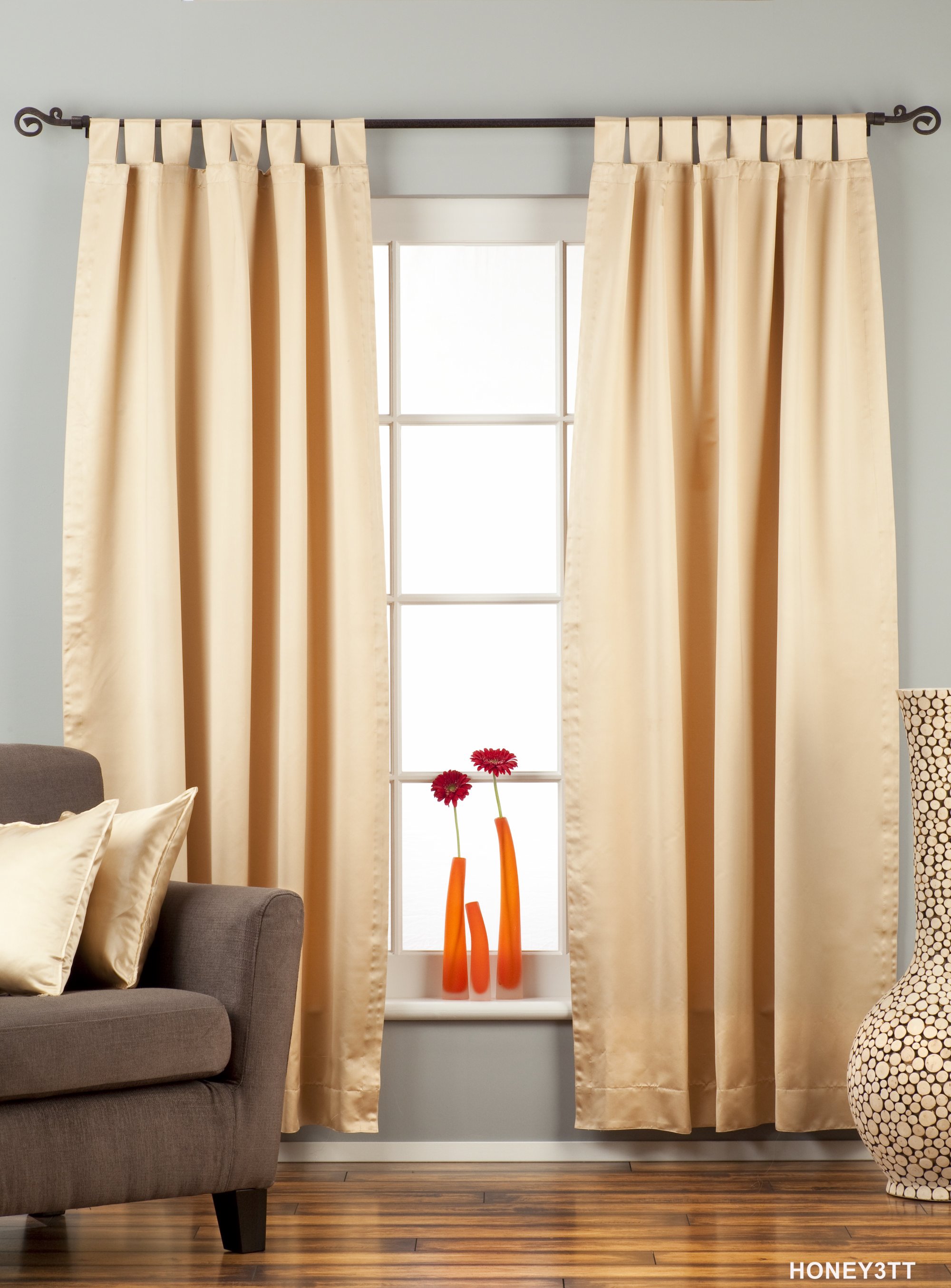 Indian Selections Golden Tab Top 90% blackout Curtain / Drape / Panel - Piece Indian Selections Golden Tab Top 90% blackout Curtain / Drape / Panel - Piece