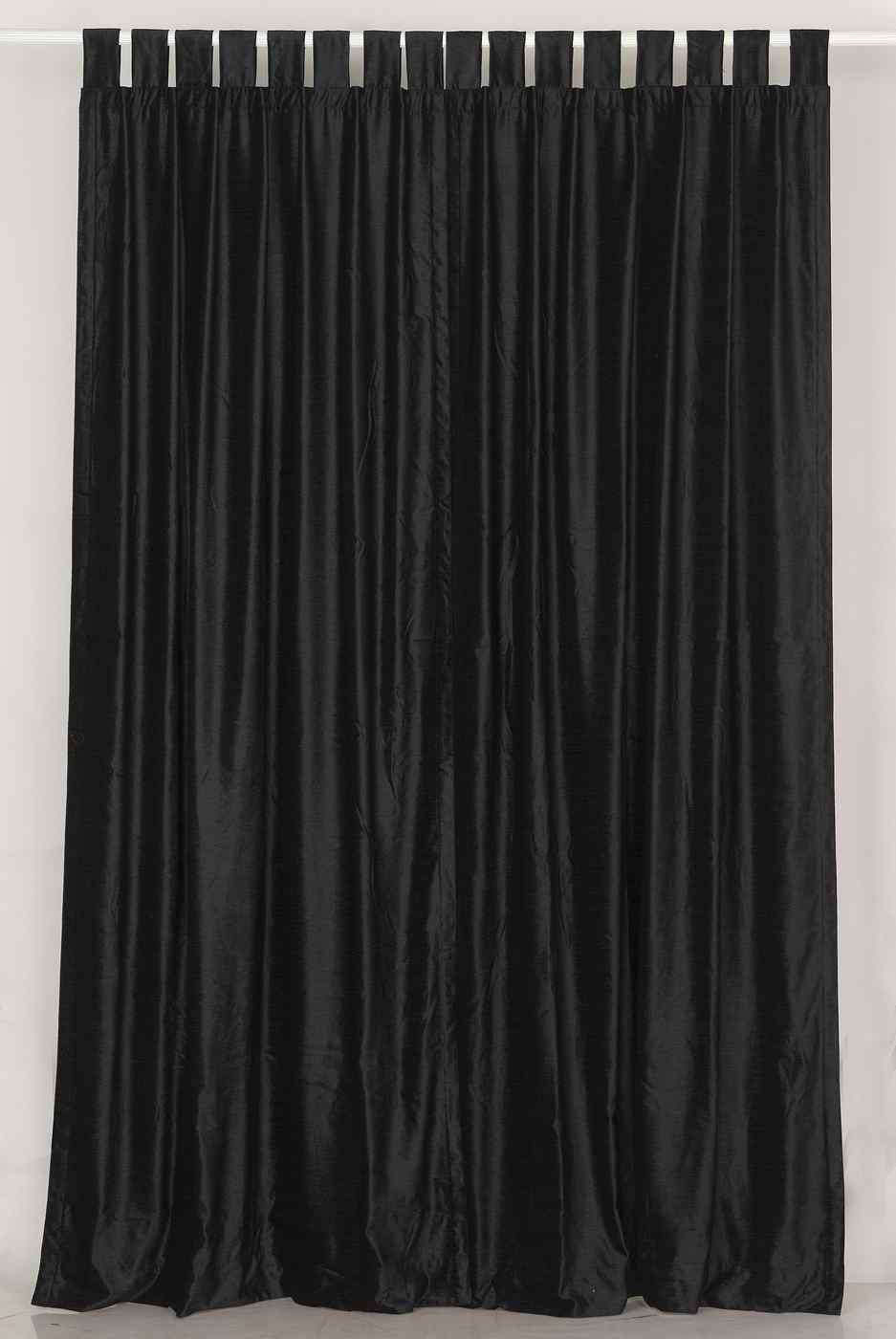 Indian Selections Black Tab Top Velvet Curtain / Drape / Panel - Piece Indian Selections Black Tab Top Velvet Curtain / Drape / Panel - Piece