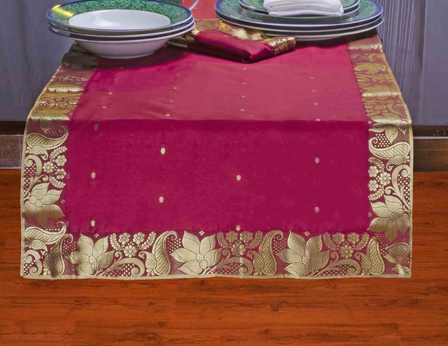 Indian Selections Maroon - Hand Crafted Table Runner (India) Indian Selections Maroon - Hand Crafted Table Runner (India)