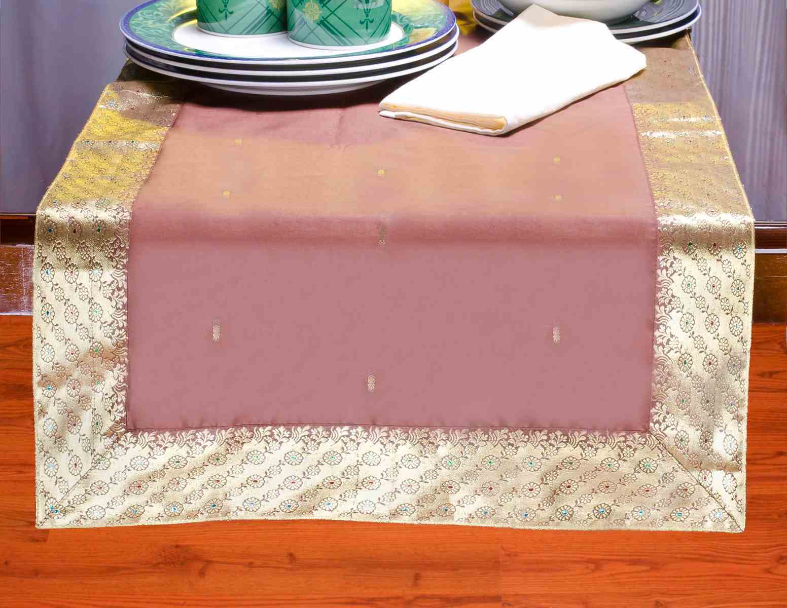 Indian Selections Brown-Hand Crafted Table Runner (India) Indian Selections Brown-Hand Crafted Table Runner (India)