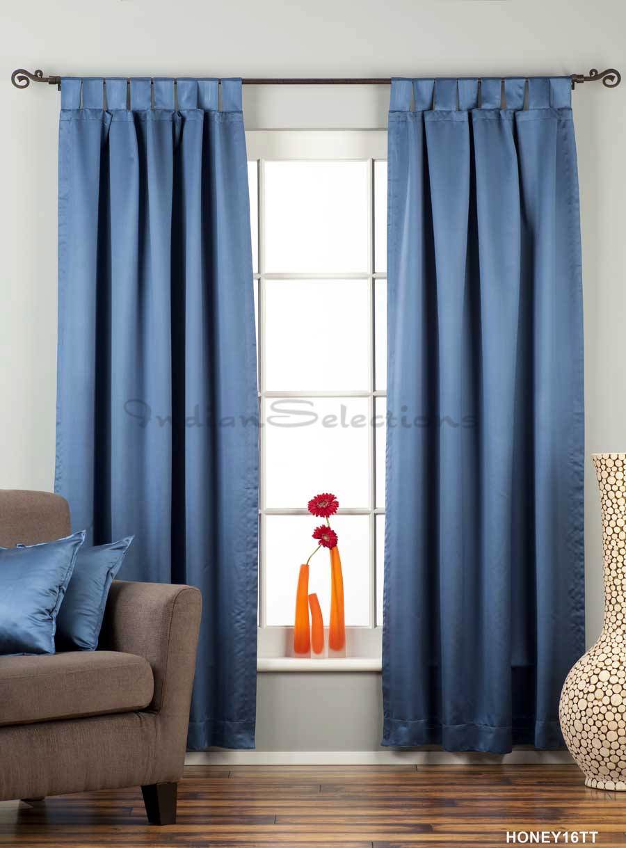 Indian Selections Blue Tab Top 90% blackout Curtain / Drape / Panel - Piece Indian Selections Blue Tab Top 90% blackout Curtain / Drape / Panel - Piece