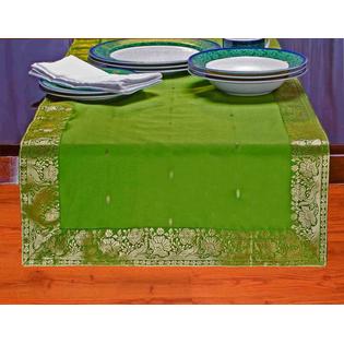 Indian Selections Forest Green - Hand Crafted Table Runner (India) Indian Selections Forest Green - Hand Crafted Table Runner (India)