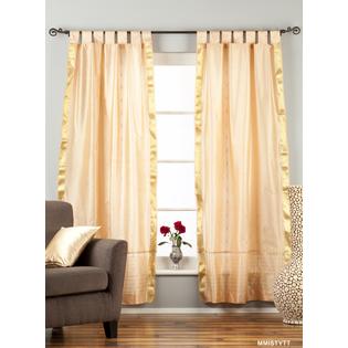Indian Selections Misty Rose Tab Top Sheer Sari Curtain / Drape / Panel - Piece Indian Selections Misty Rose Tab Top Sheer Sari Curtain / Drape / Panel - Piece
