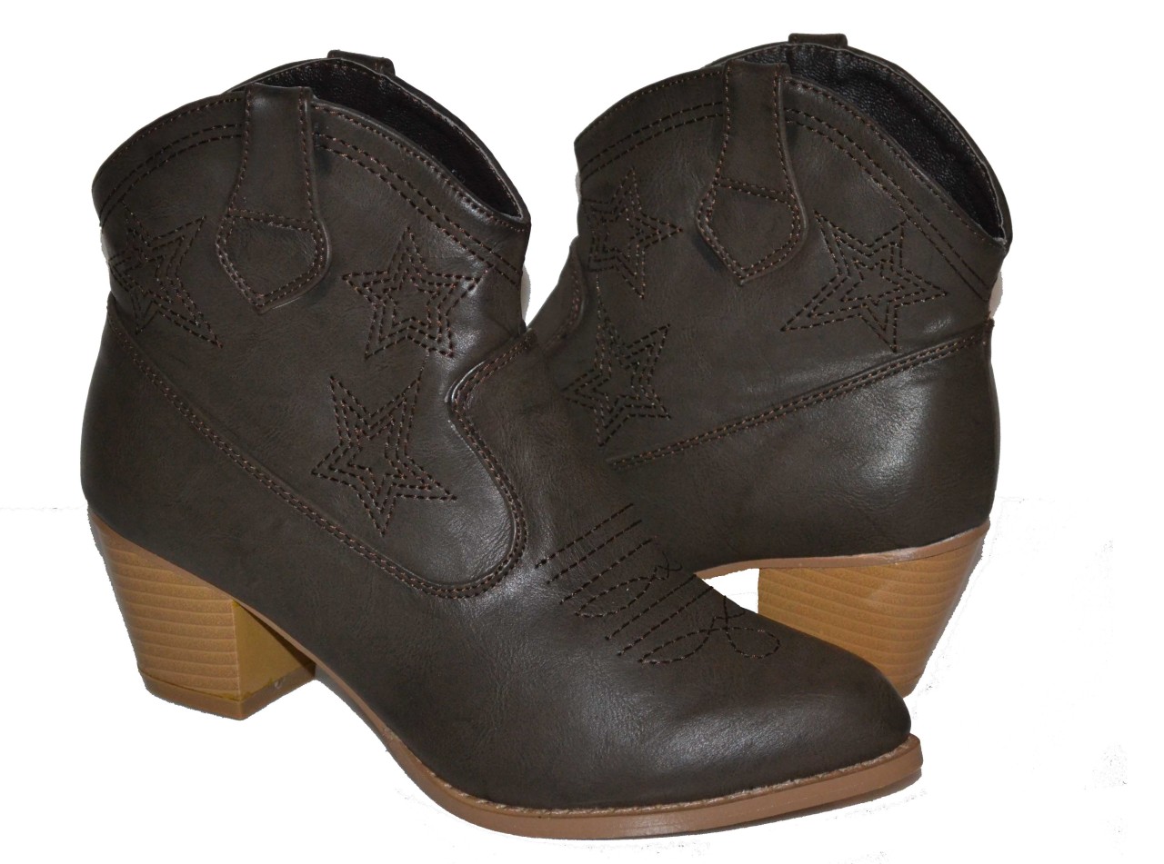 CAndy Womens Cowboy Boots - Ankle High - Dark Brown at Sears.com