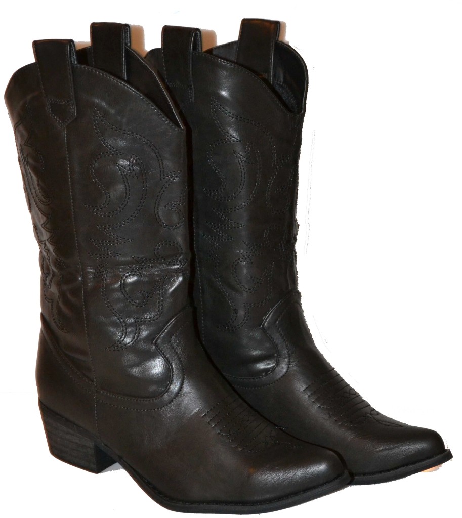 CAndy Womens Calf High Cowboy Boots - Black at Sears.com