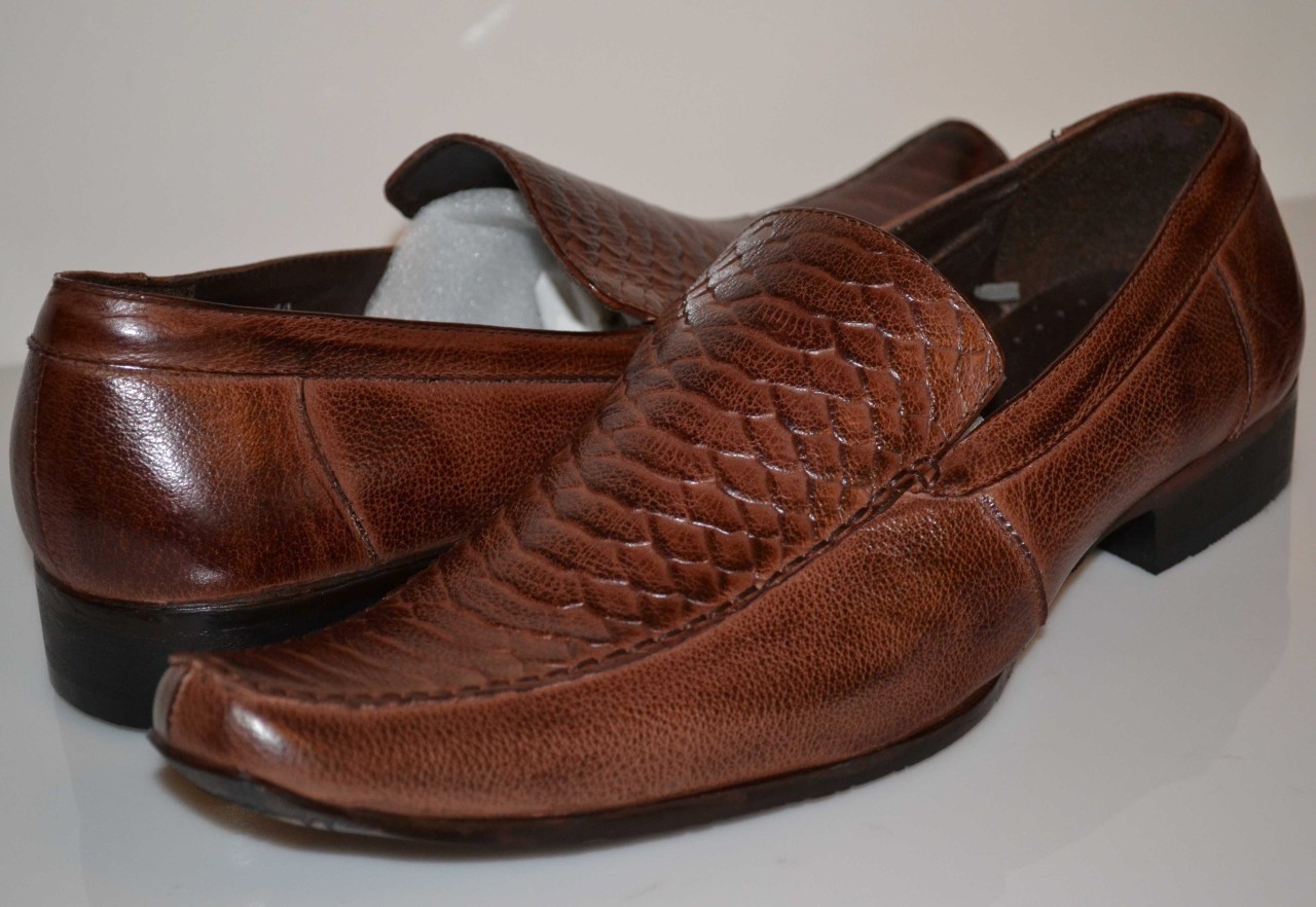 Aruturo Giordano Mens Dark Brown Alligator Style Loafer Dress Shoes at Sears.com