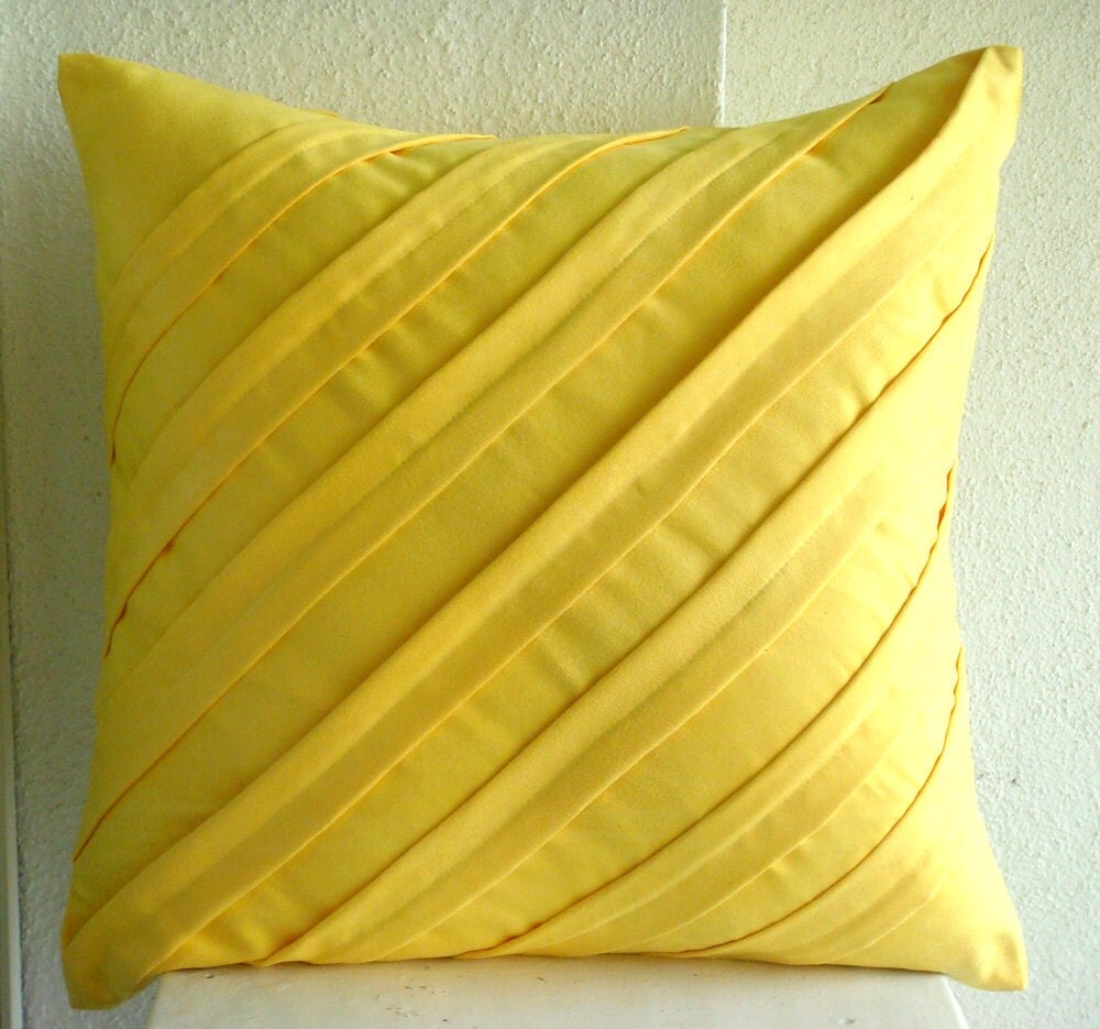 The HomeCentric Contemporary Yellow - 18x18 Inches Decorative Pillow Covers In Yellow Suede at Sears.com
