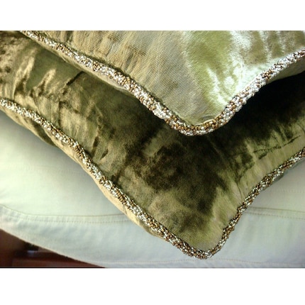The HomeCentric Olive Shimmer - 22x22 Inches Large Pillow Covers ...