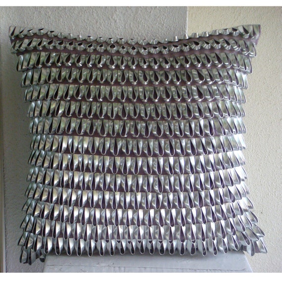 Purple Pillow Cases, Faux Leather 16"x16" 3D Metallic Leather Pillows Cover - Metallic Ecstazy