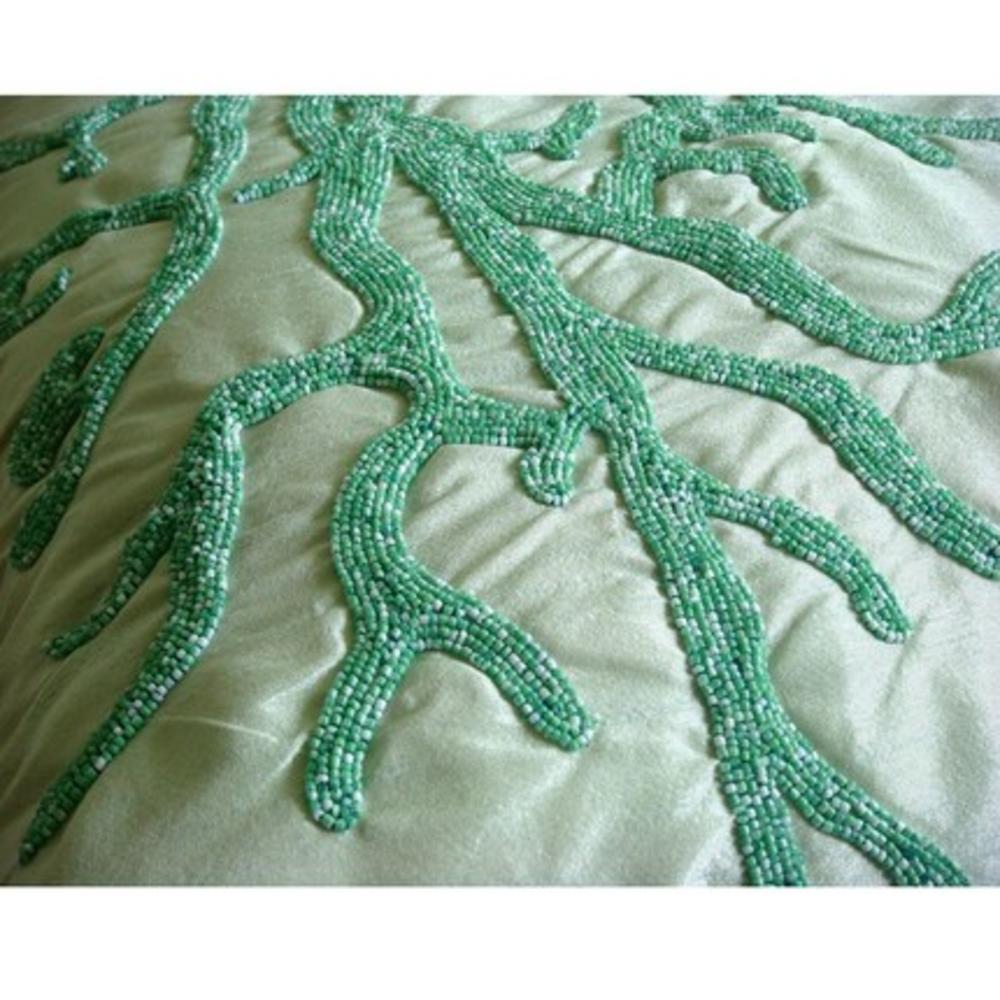 Green Euro Sham, Art Silk 26"x26" Corals Beach And Ocean Theme Euro Pillow Shams - I Love Corals