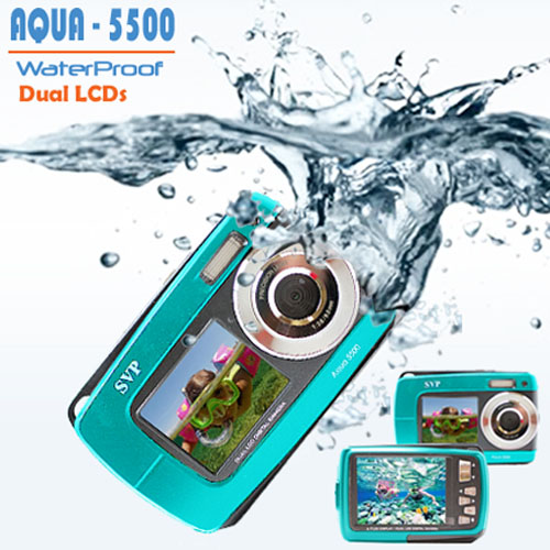 SVP 18MP Max. Underwater Digital Camera & Video Recorder - Dual LCDs Screen (2.7" + 1.8" TFT) - Blue at Sears.com