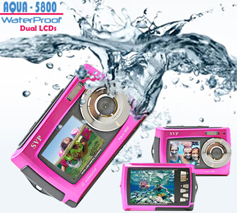 SVP 18MP Max. Underwater Digital Camera & Video Recorder - Dual LCDs Screen (2.7" + 1.8" TFT) - Pink at Sears.com