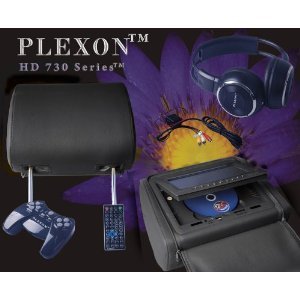 OnFair Pair of BLACK Headrest 7" LCD Car Monitors with Region Free DVD player USB SD Inc. Wireless Headhones and 32 Bit Games at Sears.com