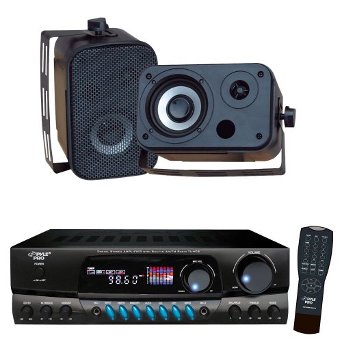 Pyle Stereo Receiver and Speaker Package - PT260A 200 Watts Digital AM/FM Stereo Receiver Amplifier - PDWR30B 3.5'' Indoor/Outdo at Sears.com