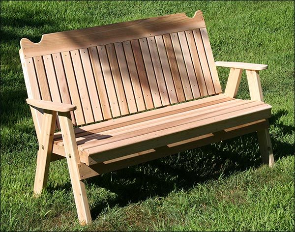 4  Red Cedar Straightback Garden Bench