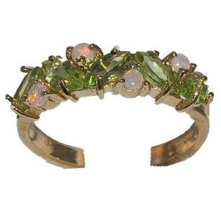 LetsBuyGold 9K Yellow Gold Ladies Peridot & Colorful Fiery Opal Anniversary Eternity Ring LetsBuyGold 9K Yellow Gold Ladies Peridot & Colorful Fiery Opal Anniversary Eternity Ring
