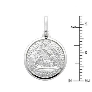 GoldenMine 14K White Gold Medium Baptism Medal Charm Pendant alternate ...